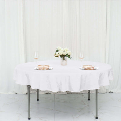 Polyester 70" Round Tablecloth White - Durable & Wrinkle-Resistant Table Cover for Everyday Use