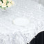 Taffeta 72"x72" Table Overlay Square Tablecloth White 3D Leaf Petal Design for Stylish Celebrations