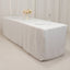 Premium Polyester 8ft Rectangle Tablecloth White Durable Fitted 220GSM Table Cover for Trade Shows & Events