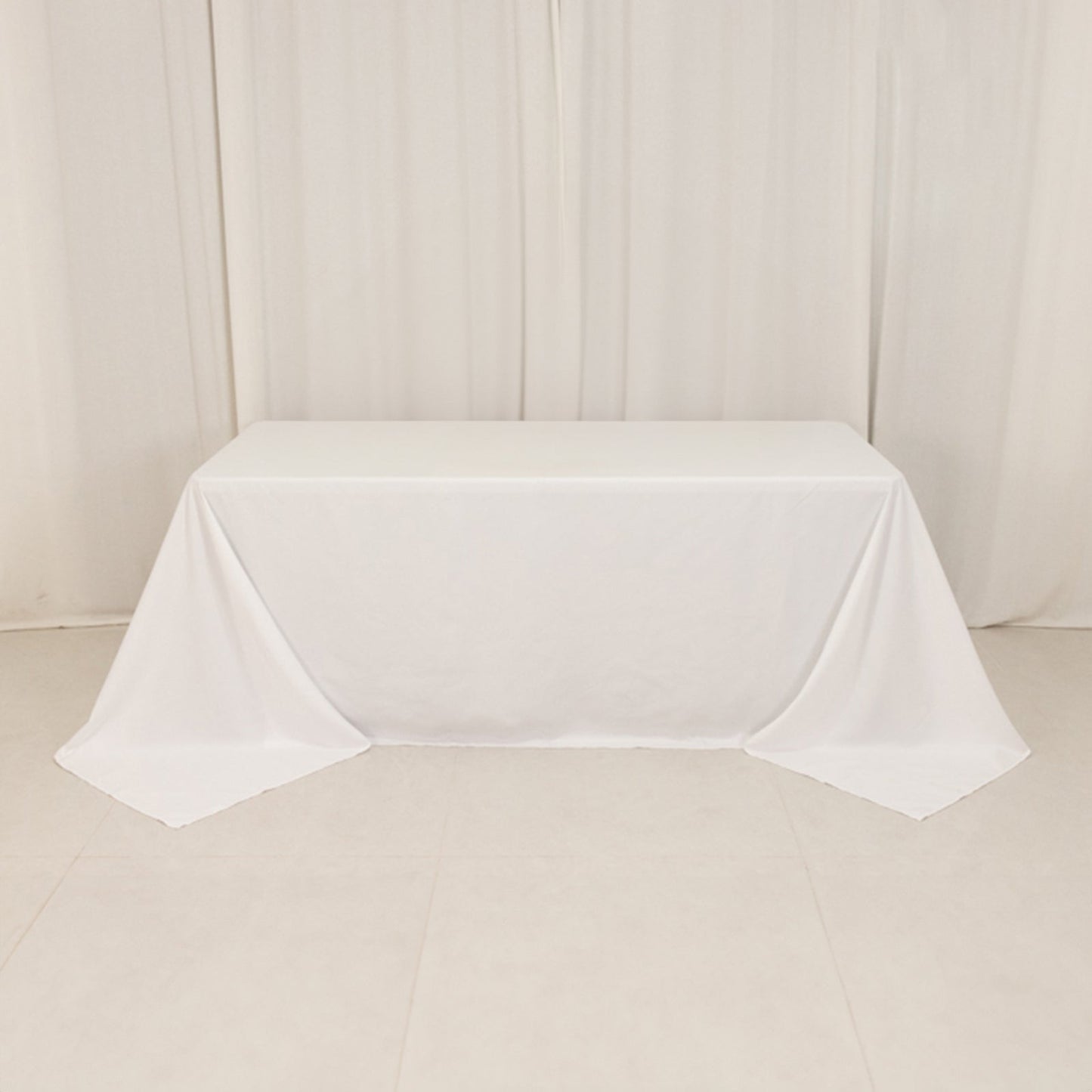 Cotton Blend 90"x132" Rectangle Tablecloth White - Seamless Wrinkle-Resistant Design for Classy Occasions