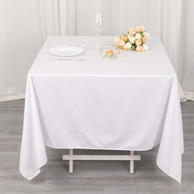 Scuba Square 70"x70" Tablecloth White - Wrinkle Free & Stain Resistant Table Cover for Weddings and Banquets