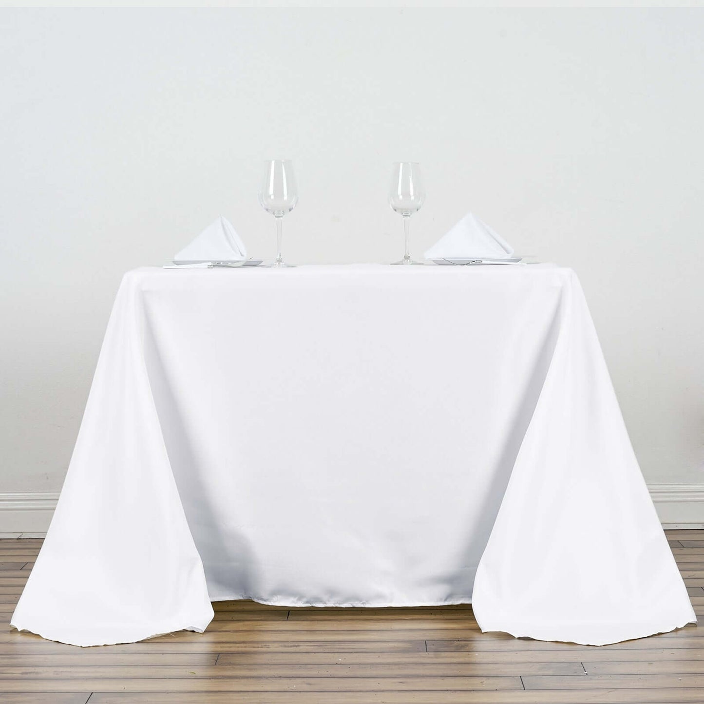 Polyester Square 90"x90" Tablecloth White - Wrinkle-Resistant & Durable Table Cover for Events