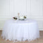 Tulle 17ft Table Skirt White - 4 Layer Pleated Tutu Chic & Soft Event Table Cover