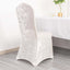 Crushed Velvet Spandex Banquet Chair Cover Fitted Slipcover White - Stretch 190GSM Slipcover with Foot Pockets for Weddings & Events