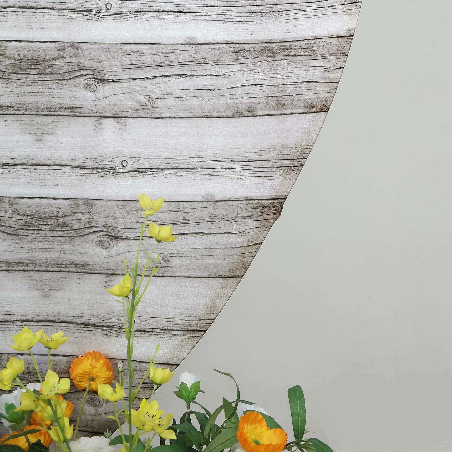 7.5ft White Rustic Wood Plank Pattern Spandex Fit Backdrop Stand Cover