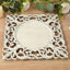 6-Pack Acrylic Square Charger Plates 12" Antique White with Hollow Lace Border, Event Tabletop Decorative Charger Tableware