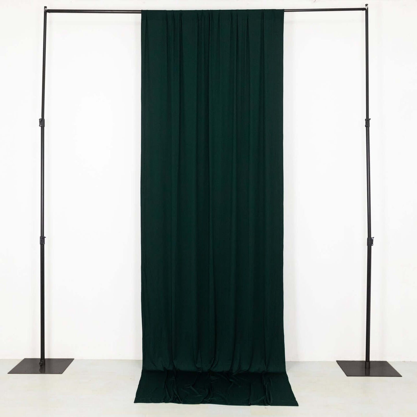Hunter Emerald Green 4-Way Stretch Spandex Event Curtain Drapes, Wrinkle Free Backdrop Event Panel with Rod Pockets - 5ftx12ft