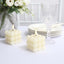 2-Pack LED Flameless Cube Candles Flickering Warm White Ivory - Battery Operated Bubble Design 2"
