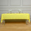Plastic Table Cover White/Yellow Checkered Rectangle - Lightweight PVC Disposable Tablecloth 54"x108"