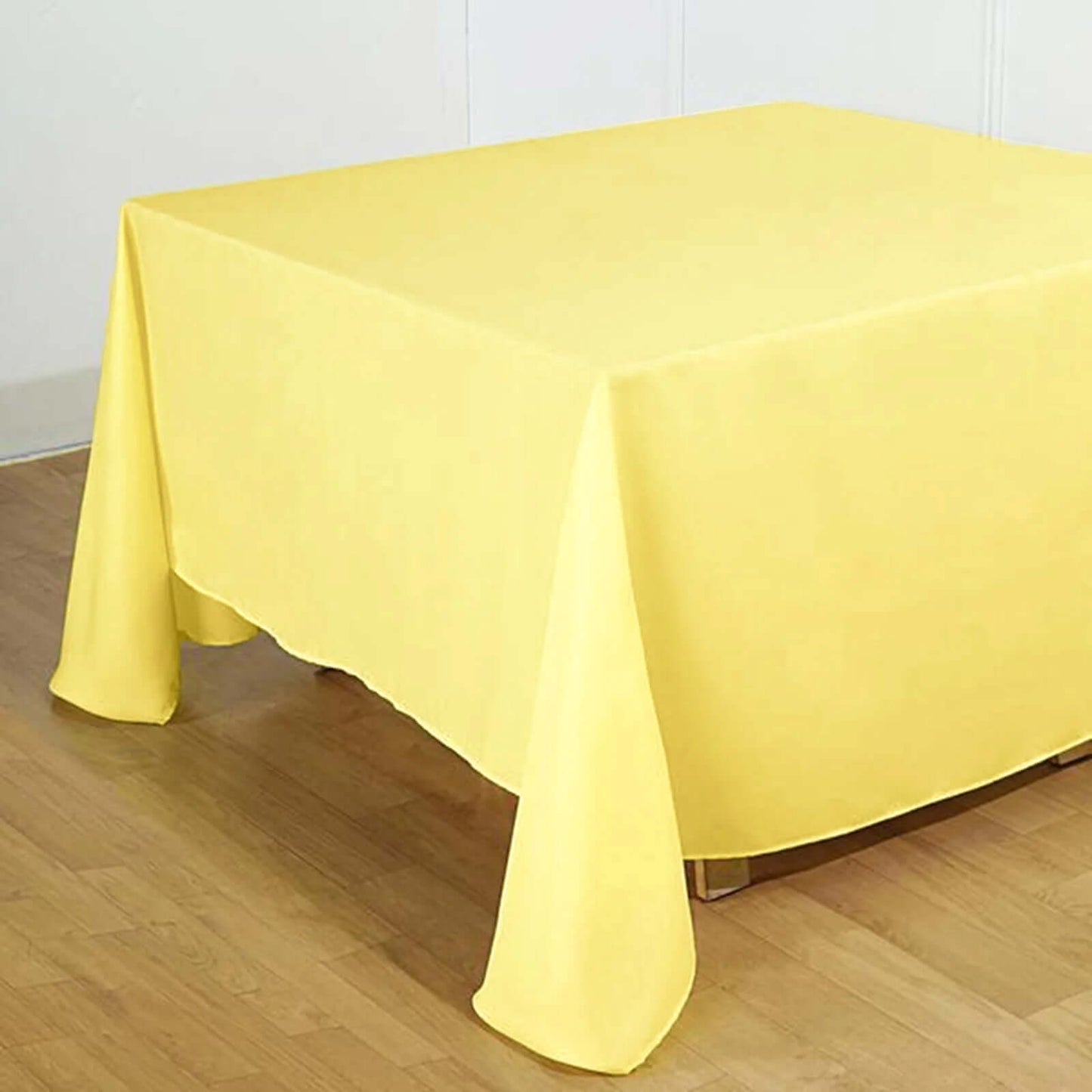 Polyester Square 90"x90" Tablecloth Yellow - Wrinkle-Resistant & Durable Table Cover