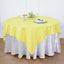 Polyester 90"x90" Table Overlay Square Tablecloth Yellow - Wrinkle-Resistant & Durable Table Cover