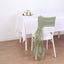1 Set Chiffon Hoods Chair Sashes with Willow Ruffles Design Dusty Sage Green - Stylish Chair Bow Decor