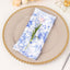 5 Pack Satin 20"x20" Napkins White/Blue French Toile Pattern - Classy & Easy to Maintain Cloth Napkins for Weddings & Events