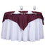 Polyester 54"x54" Table Overlay Square Tablecloth Burgundy - Wrinkle-Resistant & Durable Table Cover