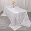 Satin Striped 90"x132" Rectangular Tablecloth White - Seamless Silky Smooth Wedding Decor