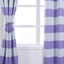 2 Pack White Lavender Lilac Cabana Stripe Thermal Blackout Curtains With Chrome Grommet Window Treatment Panels - 52"x96"
