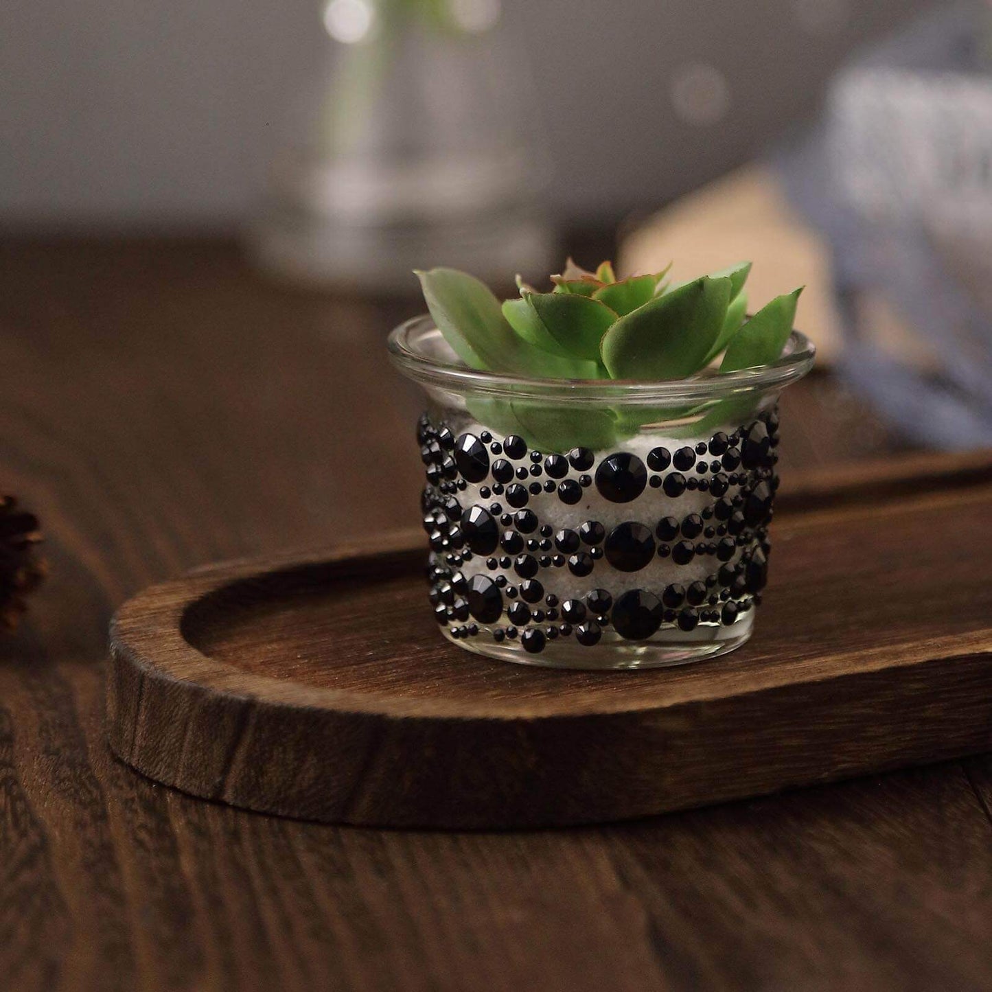 3 Pack Red Heptagon Self Adhesive Rhinestone Gem Craft Stickers