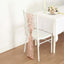 5 Pack Tulle Chair Sashes with Leaf Vine Embroidered Sequins Rose Gold 6"x88"
