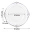 10-Pack Plastic 10" Round Dinner Plates in White with Silver Leaf Embossed Rim - Disposable Vintage Baroque Style Plates