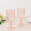 24-Pack Plastic Wine Glasses 10oz â€“ Transparent Blush Vintage Goblets with Retro Embossed Design, Elegant Drinkware - 7" Tall