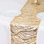 Sequin Mesh 12"x108" Table Runner Champagne Stylish Wave Embroidery