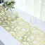Mesh 12"x108" Table Runner Gold - Leaf Vine Sequin Embroidered Design for Sophisticated Occasion