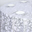 Tulle 120" Round Tablecloth Silver - Seamless Sequin Leaf Embroidered Table Cover