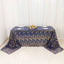 Mesh 90"x156" Rectangle Tablecloth Royal Blue/Gold - Wave Sequin Embroidered Table Cover