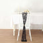 5 Pack Tulle Chair Sashes with Leaf Vine Embroidered Sequins Black 6"x88"