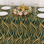 Mesh 90"x156" Rectangle Tablecloth Hunter Emerald Green/Gold - Wave Sequin Embroidered Table Cover