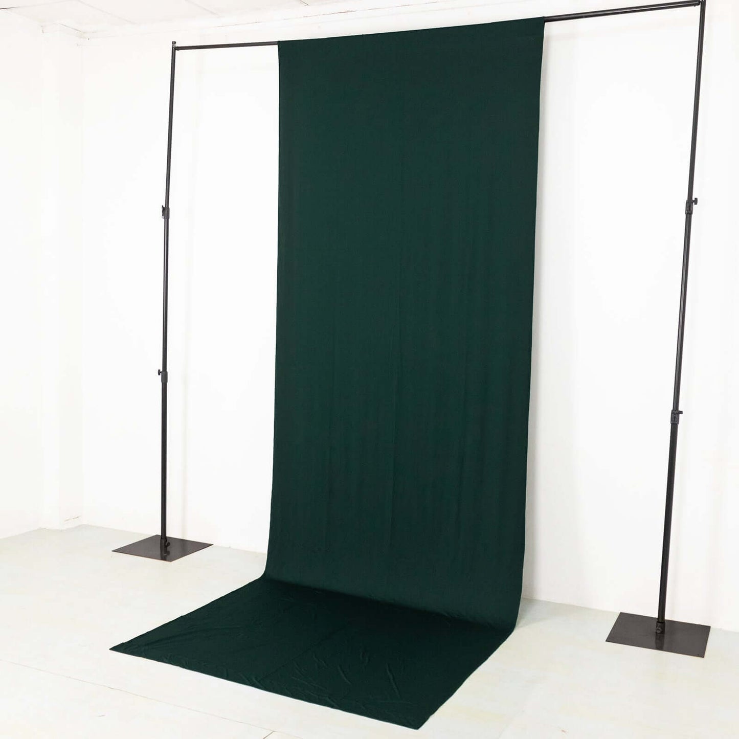 Hunter Emerald Green 4-Way Stretch Spandex Event Curtain Drapes, Wrinkle Free Backdrop Event Panel with Rod Pockets - 5ftx14ft