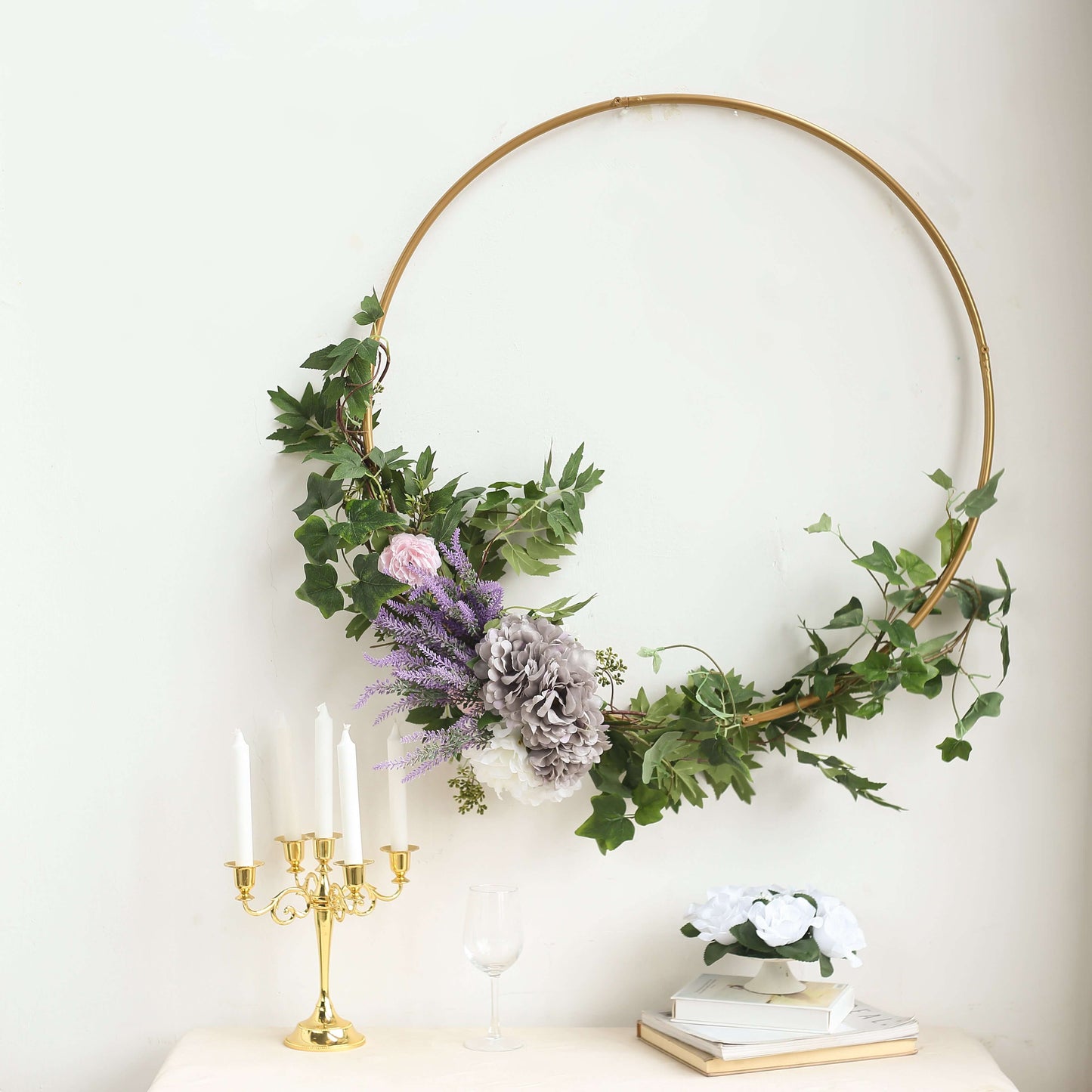 32" Gold Heavy Duty Metal Hoop Wreath, Floral Hoop