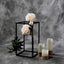 2-Pack Wedding Flower Stand Matte Black Metal Geometric Column Frame Rectangular - Versatile Floral Pedestal for Sophisticated Arrangements 16"