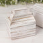 25 Pack Rustic White Candy Gift Tote Gable Boxes With Wood Plank Pattern, Party Favor Treat Boxes - 4"x2.5"x4.5"