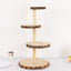 4-Tier Wooden Cupcake Tower Stand Rustic Natural Wood Slice Design - Farmhouse Style Dessert Display 29"