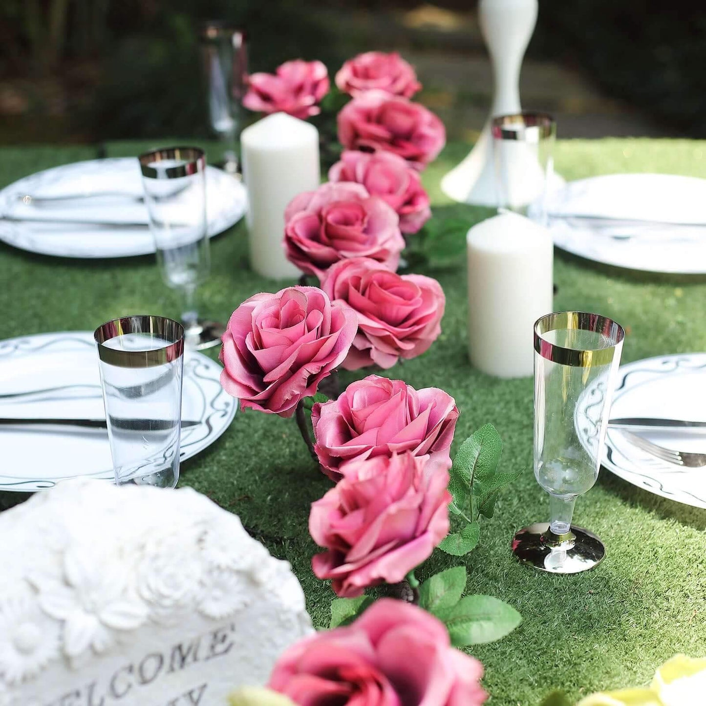 6ft Dusty Rose Artificial Silk Rose Hanging Flower Garland Faux Vine