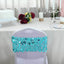 5 Pack Big Payette Sequin 13"x10" Chair Sash Bands Turquoise - Stylish Glittering Decor for Weddings & Gatherings