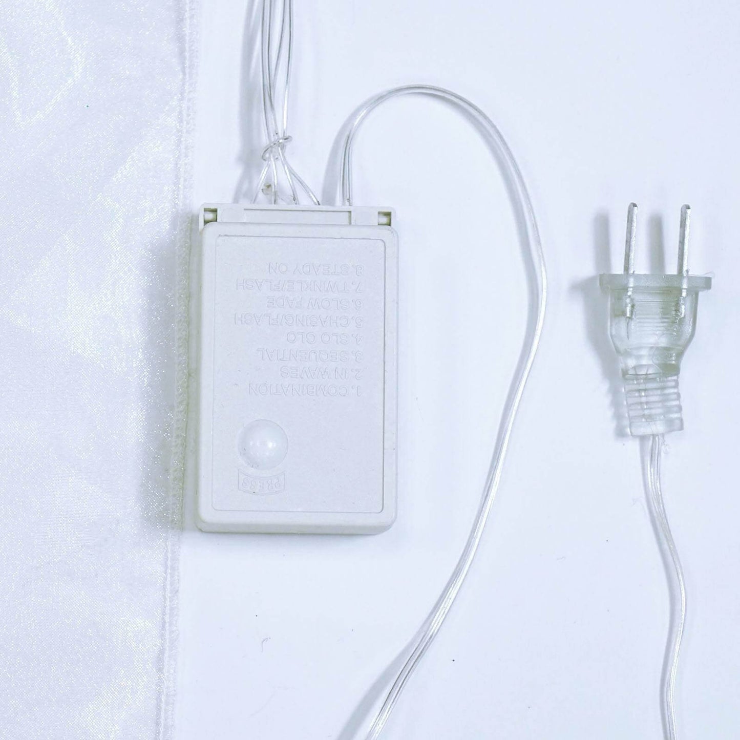 20ftx10ft White Sheer Organza w Cool LED Lights Decorative Curtain Panel