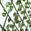 17"x95" Expandable Wooden Lattice Fence With Artificial Ivy Leaf Trellis Vines, Accordion Backdrop Fencing