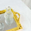 Resin Mirrored Rectangle Serving Tray 15"x10" in Metallic Gold with Baroque Design, Stylish Decorative Vanity Tray Centerpiece
