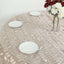 Taffeta 120" Round Tablecloth Beige | 3D Leaf Petal Design Seamless Table Cover for Chic Wedding & Event Decor