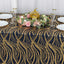 Mesh 90"x156" Rectangle Tablecloth Black/Gold - Wave Sequin Embroidered Table Cover