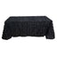 Taffeta 90"x156" Rectangle Tablecloth Black | 3D Leaf Petal Design Seamless Table Cover