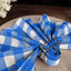 5 Pack Polyester 15"x15" Napkins Blue/White Buffalo Plaid Gingham Style Cloth Napkins