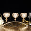 3-Arm Arch Bridge Candelabra Gold with Crystal Beads - Chic Table Centerpiece for Events 16"