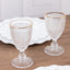 6-Pack Vintage Wine Glasses with Gold Rim and Embossed Diamond Pattern Clear - Crystal 8oz Short Stem Goblets for Cocktails 6"