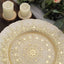 8-Pack Glass Round Charger Plates 13" in Gold with Monaco Style Ornate Design, Classy Decorative Dinner Chargers