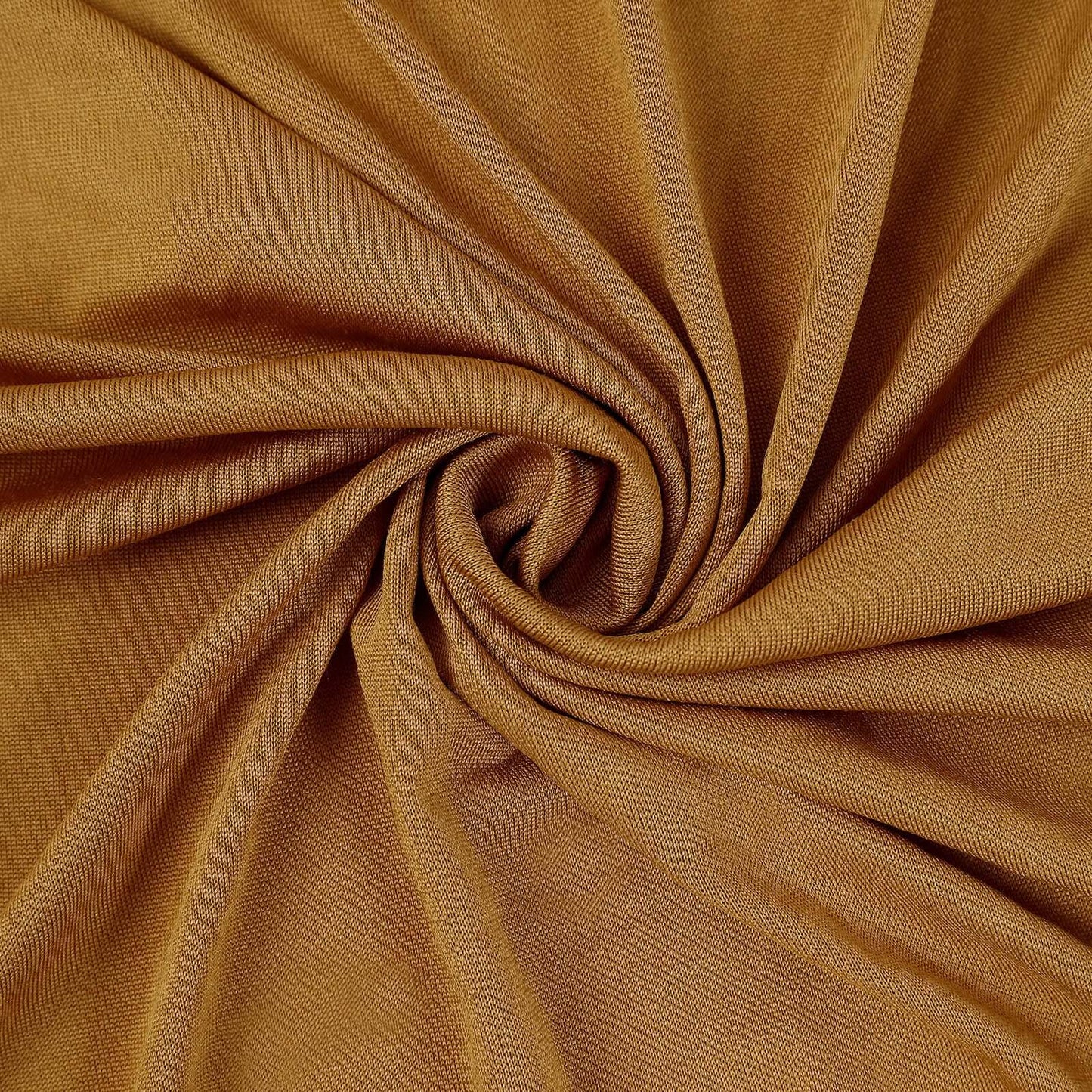 Spandex 30" Round Cocktail Table Cover Skirt Gold With Natural Wavy Drapes