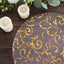 10-Pack Table Placemats Embossed Foil Flower Design Metallic Gold Round - Sheer Organza Disposable Mats 13"