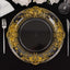 6-Pack Plastic Round Charger Plates 13" in Clear with Gold Florentine Embossed Rim, Exquisite Dinner Serving Plates